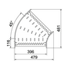 Kábeltálca 45° idom 400mm x 110mm-mag. 45° merítetten horganyzott RB 45 140 FT OBO-BETTERMANN