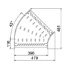 Kábeltálca 45° idom 400mm x 60mm-mag. 45° merítetten horganyzott acél RB 45 640 FT OBO-BETTERMANN
