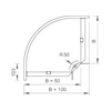 Kábeltálca 90° idom 100mm x 60mm-mag. 90° szalaghorganyzott acél RB 90 610 FS OBO-BETTERMANN