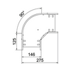 Kábeltálca 90° idom 150mm x 60mm-mag. 90° szalaghorganyzott acél RBM 90 615 FS OBO-BETTERMANN