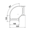Kábeltálca 90° idom 200mm x 110mm-mag. 90° szalaghorganyzott acél RB 90 120 FS OBO-BETTERMANN