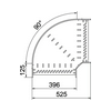 Kábeltálca 90° idom 400mm x 110mm-mag. 90° szalaghorganyzott acél RB 90 140 FS OBO-BETTERMANN