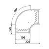 Kábeltálca 90° idom 200mm x 110mm-mag. 90° merítetten horganyzott RB 90 120 FT OBO-BETTERMANN