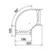 Kábeltálca 90° idom 200mm x 60mm-mag. 90° szalaghorganyzott acél RB 90 620 FS OBO-BETTERMANN