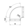 Kábeltálca 90° idom 500mm x 60mm-mag. 90° szalaghorganyzott acél RBM 90 650 FS OBO-BETTERMANN