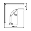 Kábeltálca 90° idom 50mm x 60mm-mag. 90° szalaghorganyzott acél RB 90 605 FS OBO-BETTERMANN