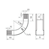 Kábeltálca bukó idom 200mm x 60mm-mag. 90° nemesacél RBV 620 S VA4301 OBO-BETTERMANN