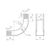 Kábeltálca emelő idom 150mm x 60mm-mag. 90° merítetten horganyzott RBV 615 S FT OBO-BETTERMANN