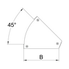 Kábeltálca irányváltó idom fedél vízszintes 45° acél 300mm x DFBM 45 300 DD OBO-BETTERMANN