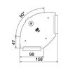 Kábeltálca irányváltó idom fedél vízszintes 90° acél 100mm x 158mm x RBD 90 100 DD OBO-BETTERMANN