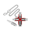 Kapcsolószekrény kulcs multifunkciós 7profil 95mm lánccal univerzális KNIPEX