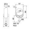 Kengyeles bilincs műa.nyomóval 1 x 46-52mm kezeletlen alumínium BS-H1-K-52 ALU OBO-BETTERMANN