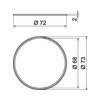 Kiegyenlítő gyűrű 2mm 68mm-átmérő kerek ZH 68-AR OBO-BETTERMANN