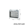 Rovarcsapda elektromos 2x6W 257x257x70mm IP20 áramvezető elektróda-elvű KILL PEST 2R LED
