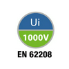 Kiselosztó 2xPE/N UV-álló DC1000V 3x 12M falonkívüli szürke IP65 átlátszó kivágott 40CDK GEWISS