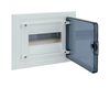 Kiselosztó PE/N-sínnel 63A műanyag 1x 12M süllyesztett fehér IP40 átlátszó teli ajtó Golf Hager