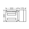 Kismegszakítós szekrény 2x12modul IP65  Mi 1224 Hensel