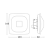 KNX jelenlétérzékelő mennyezetbe BT MESH KNX 300° 12m-érzékelésátmérő fekete süllyesztett HF 360-2 KNX STEINEL