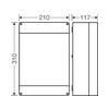 Kötődoboz 5x4x50mm2 falonkívüli 310mmx 210mmx 117mm szürke műanyag IP65 16 K 9504 Hensel