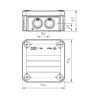 Kötődoboz falonkívüli műanyag 114mm x 114mm 57mm fehér IP66 T 60 RW OBO-BETTERMANN