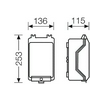 Kötődoboz falonkívüli műanyag 136mm x 253mm 115mm szürke bepattintható-fedél IP55 KG 9001 Hensel