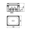 Kötődoboz falonkívüli műanyag 151mm x 191mm x 126mm IP67 szürke X10 LGR OBO-BETTERMANN