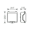 Kötődoboz falonkívüli műanyag 217mm x 253mm 115mm szürke bepattintható-fedél IP57 KG 9003 Hensel