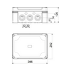 Kötődoboz falonkívüli műanyag 202mm x 286mm x 126mm IP67 fekete 25mm2-vezetőhöz(max.) X25 SW OBO-BETTERMANN