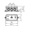 Kötődoboz falonkívüli műanyag 43mm x 80mm 36mm fehér IP55 A 6 HF RW OBO-BETTERMANN