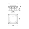 Kötődoboz falonkívüli műanyag 95mm x 95mm x 72mm IP67 szürke 2.5mm2-vezetőhöz(max.) X02 LGR OBO-BETTERMANN