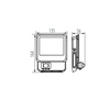 LED fényvető 120°/PIR-érzékelős 20W 220-240V AC 2300lm 4000K fekete IQ-LED FL-20W-NW-SE KANLUX