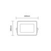 LED fényvető 200W 220-240V AC 18000lm 4500K fekete alumínium IP65 Slim Asalite
