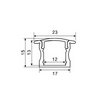 LED szalag profil készlet süllyeszthető alumínium 23x15x2020mm +fedél  Modee
