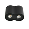 LED szpot lámpatest mennyezetre PAR16 2x 25W 220-240V AC GU10 fekete-ház BORD DLP-250-B KANLUX
