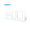 Livolo C72C22SRW négyes sorolókeret 2x kettes kapcsolóhoz + 2x dugaljhoz fehér üvegkeret