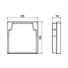 Élvédő gyűrű  LKM 60x60mm-hez kábelvezető csatorna-hoz 63mm x 65mm x 18mm KSR60060 OBO-BETTERMANN