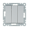 Lumina 101/3 3x1P kapcsoló betét közp. fedéllel ezüst süllyesztett csavaros IP20 WL Hager