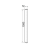 Menetes szár 12 1000mm kezeletlen nemesacél nemesacél V2A TR M12 1M A2 OBO-BETTERMANN