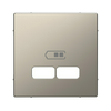 Merten D-Life fedlap USB töltőcsatlakozóhoz műanyag címketartóval nikkel Schneider
