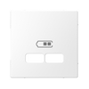 Merten D-Life fedlap USB töltőcsatlakozóhoz műanyag fehér címketartóval lótuszfehér Schneider
