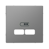Merten D-Life fedlap USB töltőcsatlakozóhoz műanyag nemesacél címketartóval Schneider