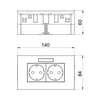 Modul45 162/2 dugalj  0° földelt gyerekzárral fehér csatornába rugós SDE-RW D0RW2B OBO-BETTERMANN