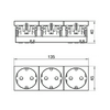 Modul45 162/3 dugalj sínes 90° földelt központi fedlap gyerekzárral SKS-D0 RW3 OBO-BETTERMANN