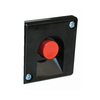 Nyomógomb előlapon (doboz nélkül) piros 1-poz. 400V50Hz fekete műanyag IP40 1ny VA Elektronika