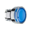 Nyomógombfej fém d22 világító lapos kék kerek visszaugró Harmony XB4 Schneider