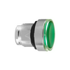Nyomógombfej fém d22 világító lapos zöld reteszelt kerek Harmony XB4 Schneider