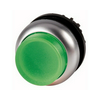 Nyomógombfej műanyag d22 világító magas zöld kerek visszaugró M22-DLH-G EATON