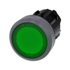 Nyomógombfej műanyag d22 világító lapos zöld visszaugró kerek SIRIUS ACT SIEMENS