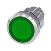 Nyomógombfej műanyag d22 világító lapos zöld reteszelt kerek SIRIUS ACT SIEMENS