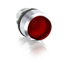 Nyomógombfej műanyag d30 világító magas piros kerek fekete fém-gyűrű MP3-31R ABB